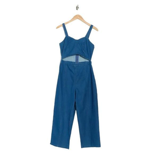 NWOT RDI Blue Denim Cutout Sleeveless‎ Romper (L)